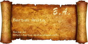 Bertus Anita névjegykártya
