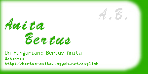 anita bertus business card